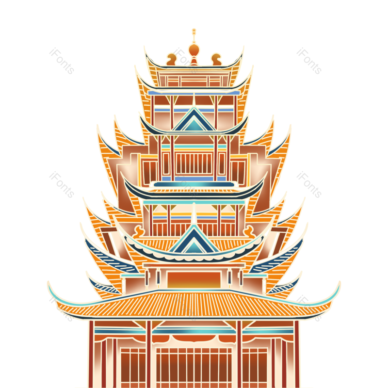 元素图片,古代建筑元素,地标建筑PNG,建筑免抠素材